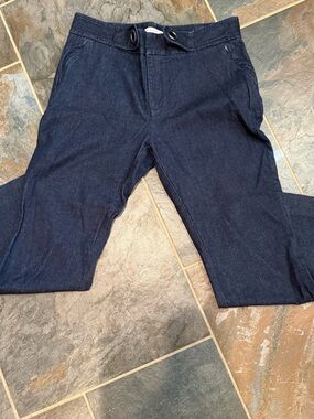 The essential Crop Flare Anthropologie Dark Wash Blue Cropped Jeans